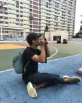 Ryan taking pictures in an old public housing estate in Hong Kong